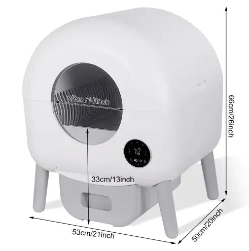 Self Cleaning Litter Box - 2.2lb-23lb Cat Can Use, 100L Automatic Cat Litter Box Self Cleaning, Extra Large For Multiple Cats, Anti-Pinch, All Clumping Litter Can Use, With Garbage Bags, App Control