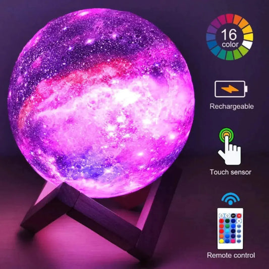 3D Moon Lamp Galaxy